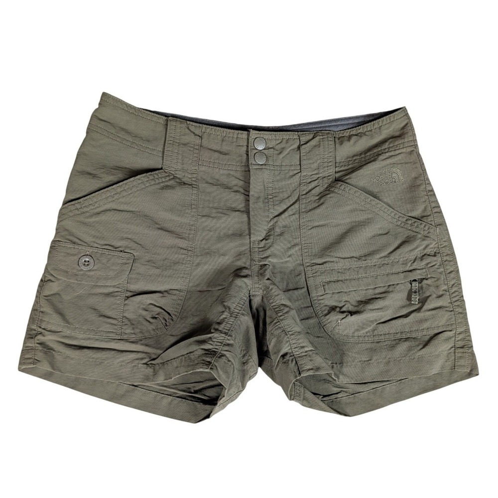 The North Face Hiking Shorts Womens 6 Olive Green Cargo Utility Good